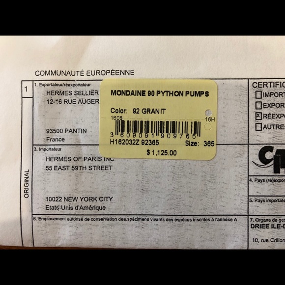 Authentic Hermès 90 Python Pumps. - Picture 6 of 6